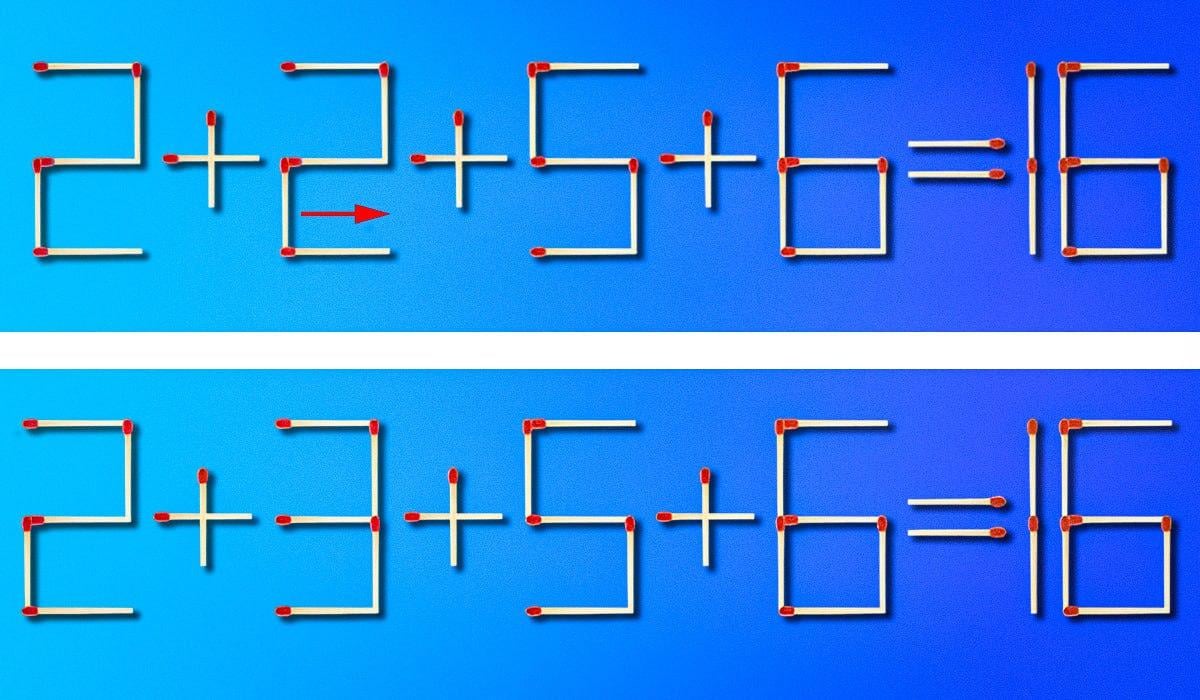 För att rätta till felet måste du flytta bara en match: ett utmanande pussel