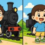 IQ-test: hitta 3 skillnader i bilden av en pojke nära