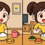 IQ-test: hitta 3 skillnader i bilden av flickan vid bordet